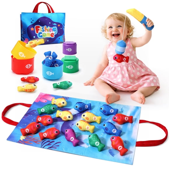 Juego de pesca Montessori Toy Vahome de 1 a 3 años con tapete oceánico