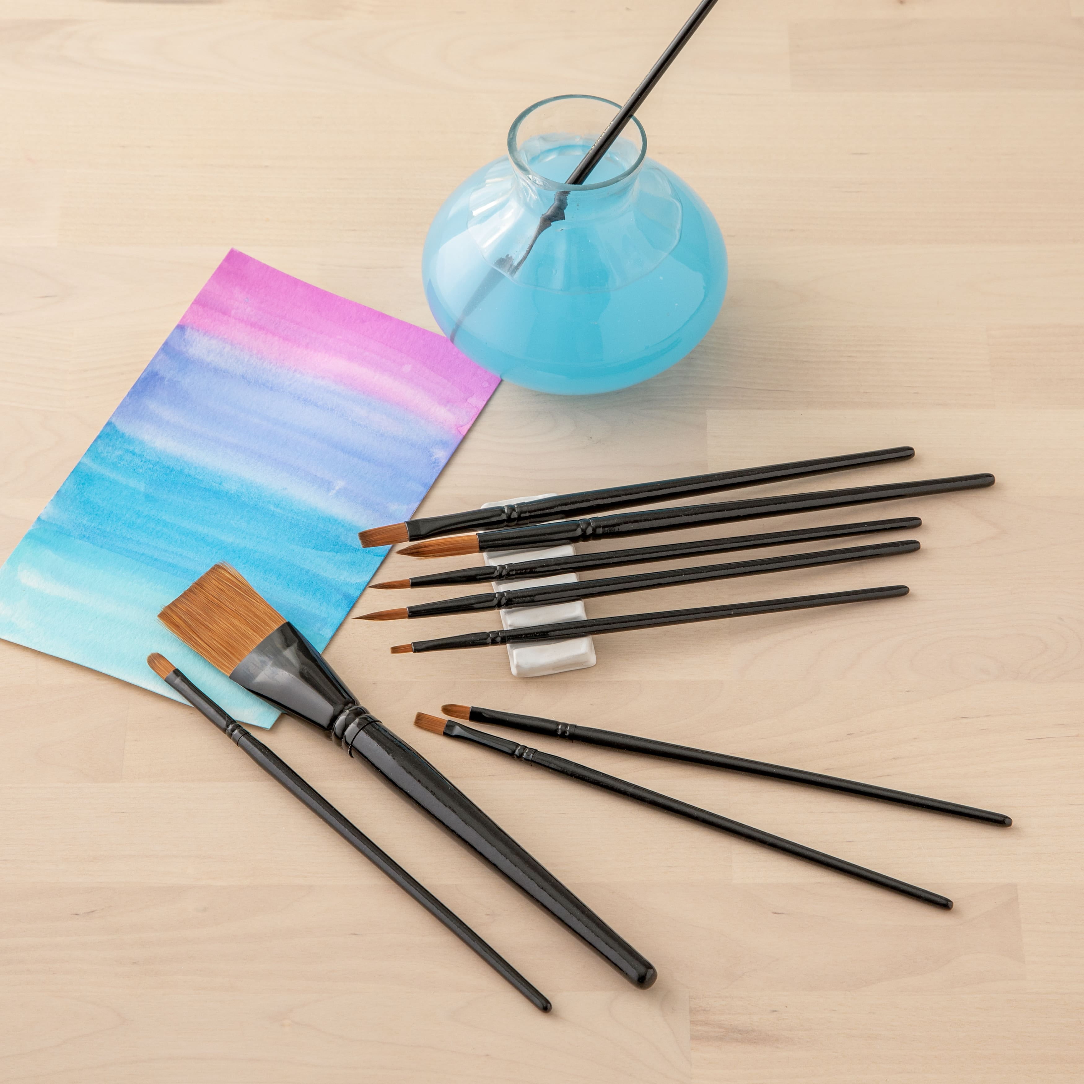 24pcs Painting Brushes, Multi-Sized Oil Painting Brushes with Oil Painting  Knife Synthetic Watercolor Acrylic Paint Brush for Acrylic, Watercolor, Oil