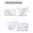 thumbnail image 7 of FANNYC Women's T-Back Booty Ladies Swimsuit With Brief Black Tie Side Ruching Swim Trunks Tankini Bottom Cheeky Semi Thong Swimwear Bottom Beachwear, 7 of 7