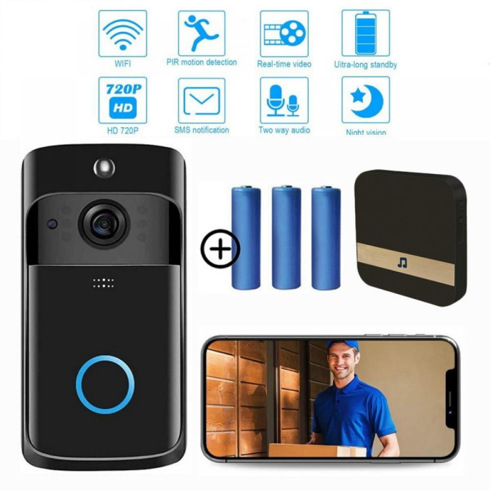 Wireless WiFi Door Bell Video PIR Doorbell Talk Smart Security HD Camera Two-Way