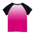 thumbnail image 4 of Kids Raglan Baseball T-Shirts Boys Girls Gradient Cotton Tops Short Sleeve Crew Neck Summer Casual Tees Color Block T Shirts Size 3-14, Pink, 4 Years, 4 of 7