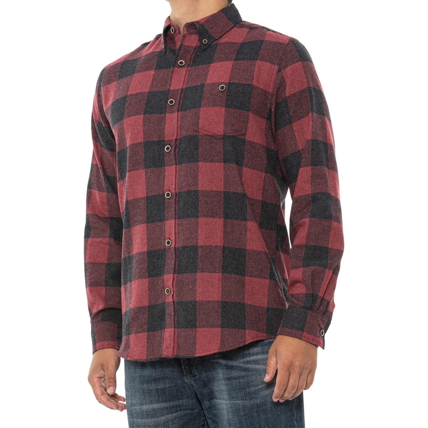 Brushed Flannel Plaid Shirt Medium 