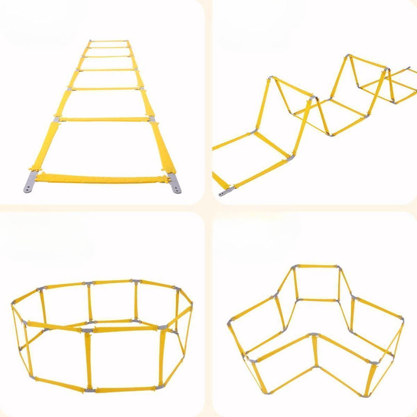 funtasica Agility Ladder Football Footwork Ladder Practical Foldable Jump Obstacles for Children Teenage Adult Agility Training Equipment 10 Grids