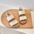 thumbnail image 6 of BOBOGOJP Toddler Girls Sandals Open Toe Summer PU leather Shoes for Little Kids White for 1, 6 of 9