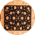 thumbnail image 1 of Ahgly Company Indoor Round Oriental Orange Industrial Area Rugs, 3' Round, 1 of 4