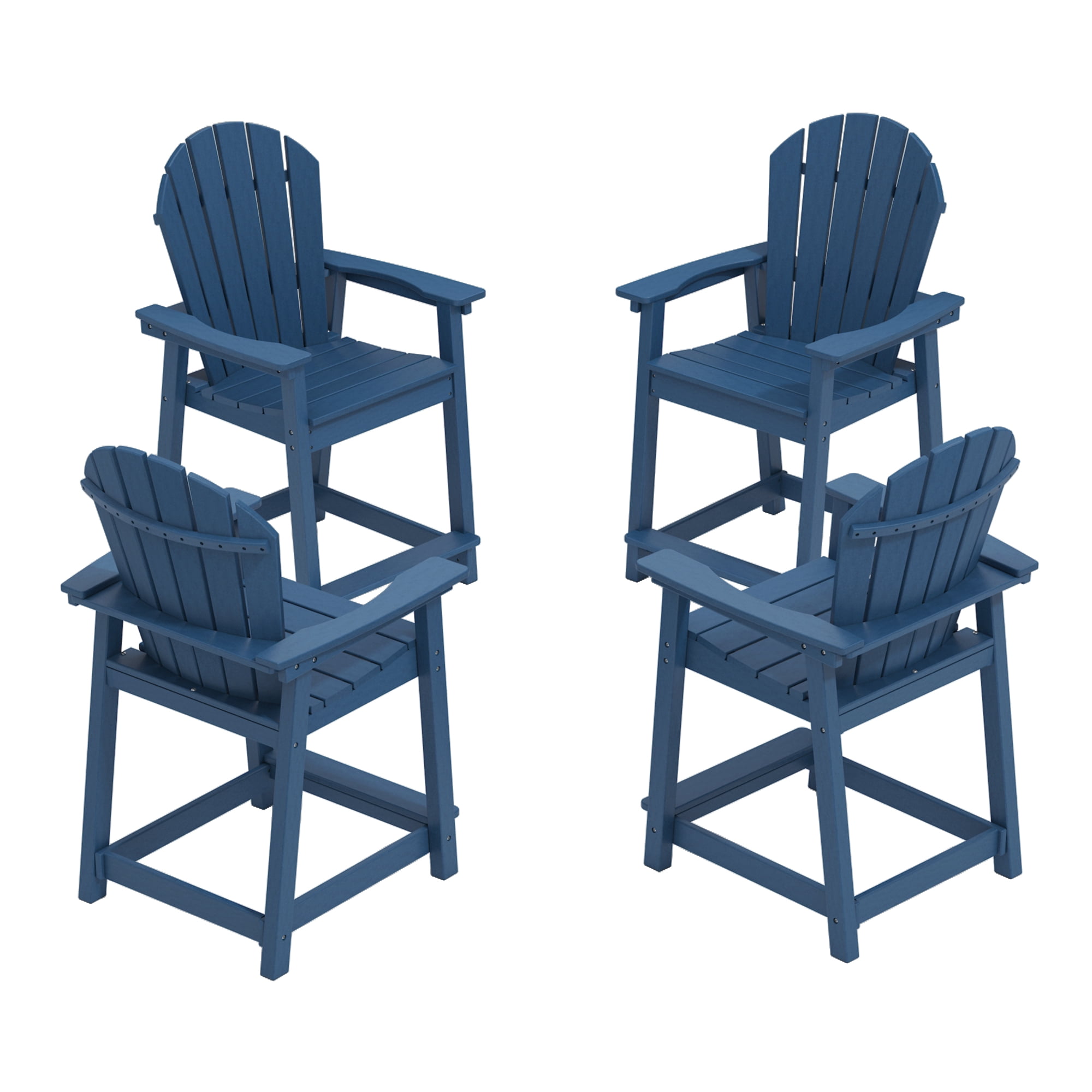OTSUN Tall Modern Adirondack Chair, All Weather HDPE Bar Height Adirondack Stools Widened Durable Design for Porch Patio Yard Lawn Fire Pit Bistro Basement Indoors & Outdoors
