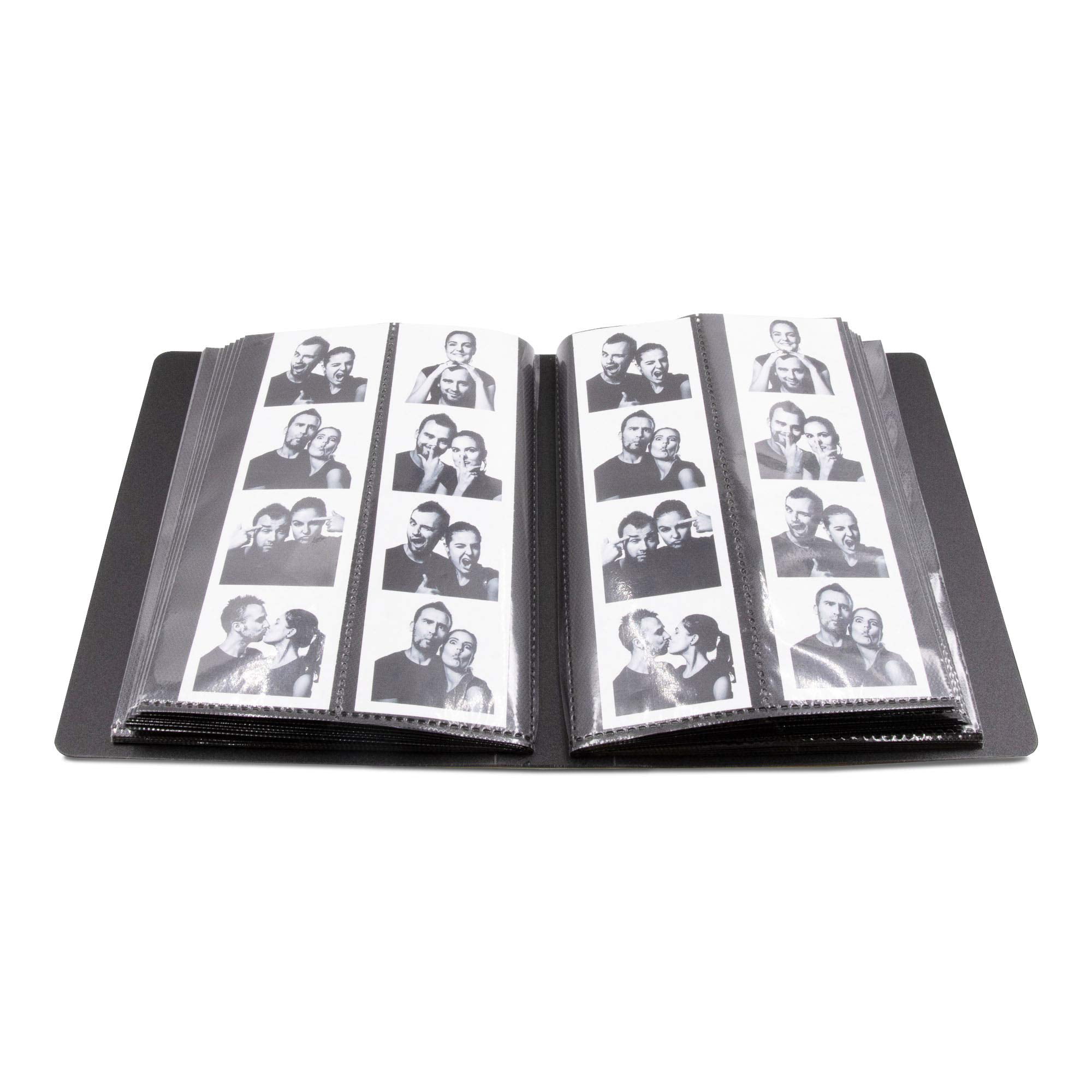 Photo Booth Frames Photo Booth Album for 2x6 In Photo Strips, 12 Pages, 48  Photos, 1 Pack, Black 