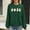 Green, variant on Christmas Womens Waffle Sweatshirts Loose Crewneck Long Sleeve Shirts Cute Christmas Printed Sweaters Casual Fashion Xmas Holiday Party Pullover Tops