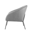 thumbnail image 4 of Gunnar Light Grey/Black PU Leather Accent Chair - Armless, Black Matte Base, Barrel, 4 of 10