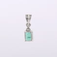 thumbnail image 4 of Emerald and Diamond Pendant 14K White Gold Prong Setting Anniversary Gift Gift Pendant for Beloved, 4 of 4