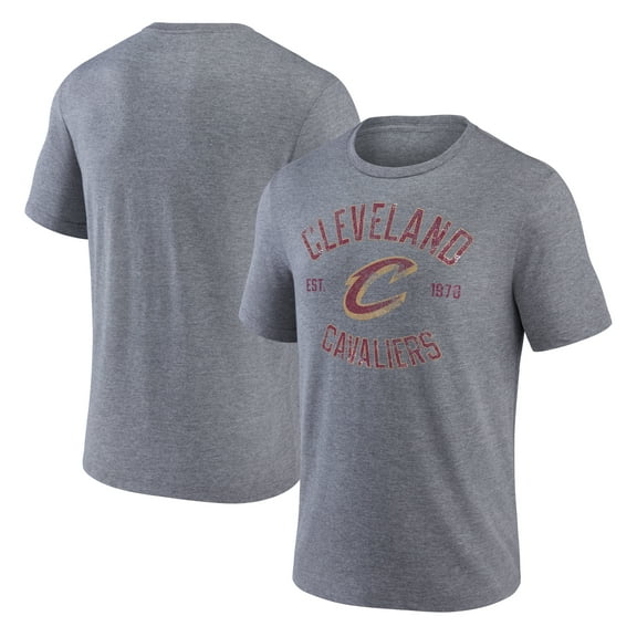 Men's  Heather Gray Cleveland Cavaliers Heritage Tri-Blend T-Shirt