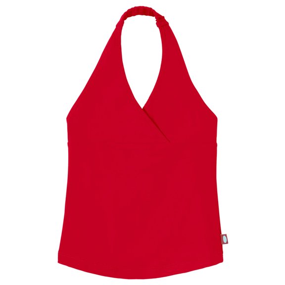 Made in USA Girls UPF 50 Swim Halter Top | Red