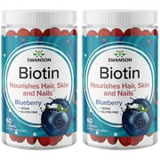 Swanson Biotin Gummies - Blueberry 2,500 mcg 60 Gummies 2 Pack