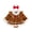 焦糖色, variant on Baby Girls Christmas Gingerbread Romper Dress with Bow Headband, Long Sleeve Faux Fur Trim Holiday Outfit, 0-18M