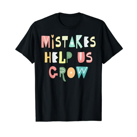 

ZSYXN AAZSYXN Mistakes Help Us Grow For Teacher Growth Mindset tees Fashion casual T-shirt-2XL
