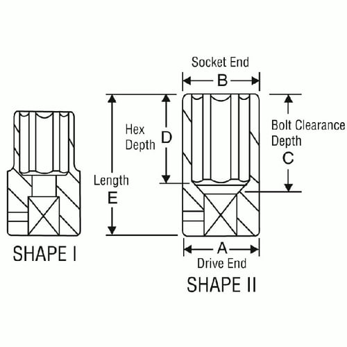 Grey Pneumatic 3/8" Drive x 17mm Semi-Deep Socket