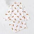 thumbnail image 5 of Einccm Girls 2-Piece Pajama Set, Long Sleeve Top and Short Pants with Button-Down Collar and Cute Print, Soft Polyester Comfort Fit for Casual Daily Wear, Ages 4-7 Years, 5 of 9