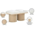 thumbnail image 2 of Pemberly Row Contemporary Cream Boucle Fabric Bench - 31"W x 18"D x 17.5"H, 2 of 7