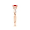 thumbnail image 3 of ANGARA Lab Grown 1 Ct Round Ruby Twisted Shank Engagement Ring for Women in 14K Rose Gold (Size-6mm) | July Birthstone, Birthday, Anniversary, Jewelry Gift for Women | Lab-Grown Ruby Ring, 3 of 8