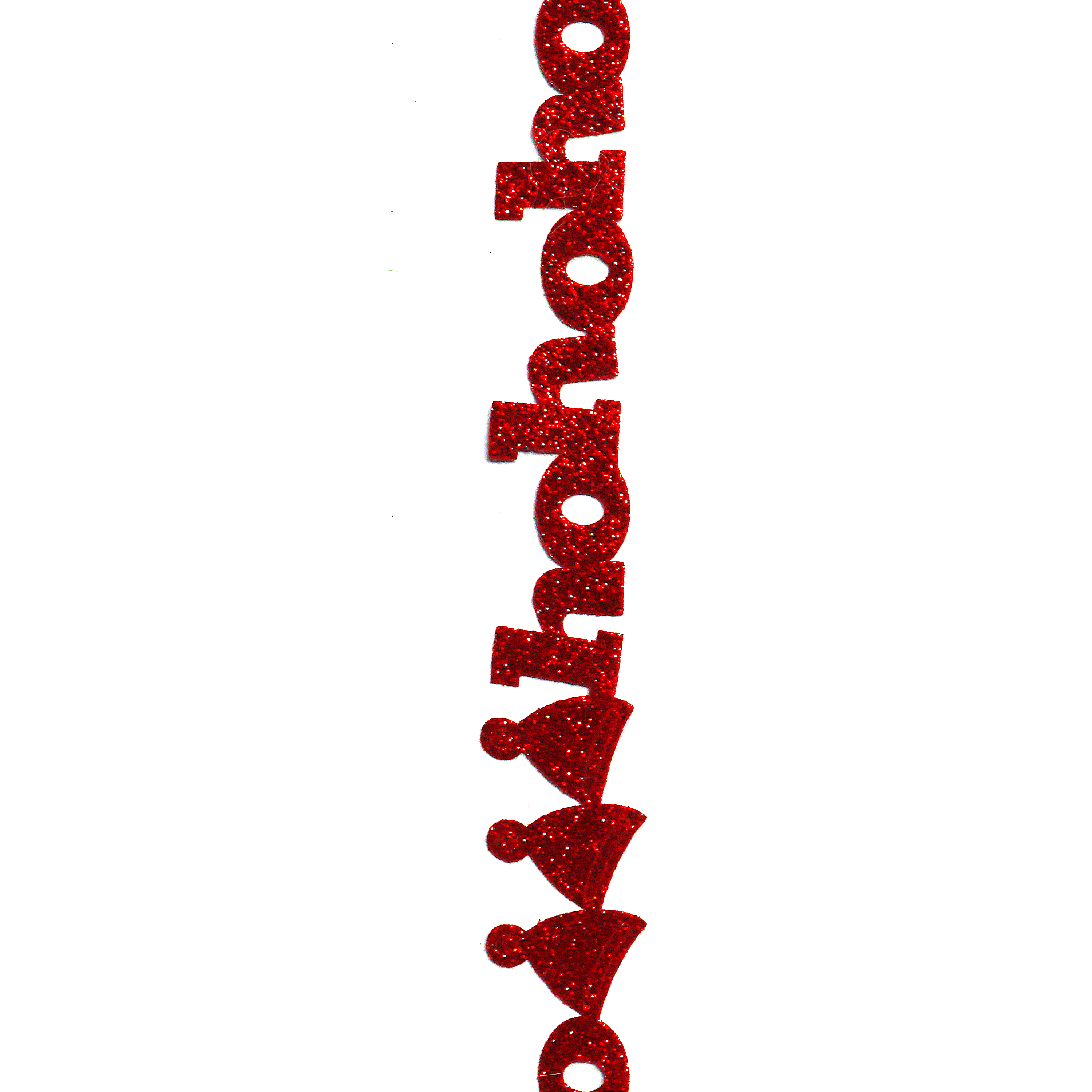 Die Cut Red Christmas Ribbon, Ho Ho Ho' Words, 7/8" x 12 Yards by Gwen Studios - image 3 of 3