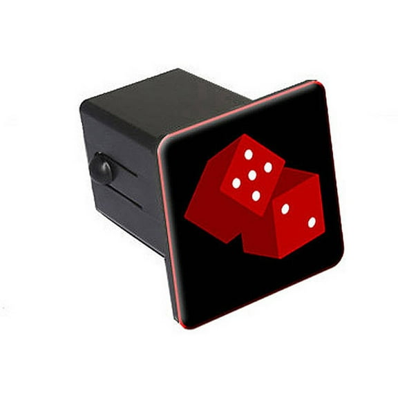 Dice, Craps, Gambling 2" Tow Trailer Hitch Cover Plug Insert