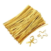 Uxcell 4" Twist Ties, Metallic Twist Ties, 500 Pack, Shiny Gold