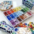 thumbnail image 2 of HomeLife Mosaic Patches 225pcs 0.39" DIY Small Particle Glitter Fake Crystal Colorful Mosaic Tiles Glass Mosaic Tiles, 2 of 13