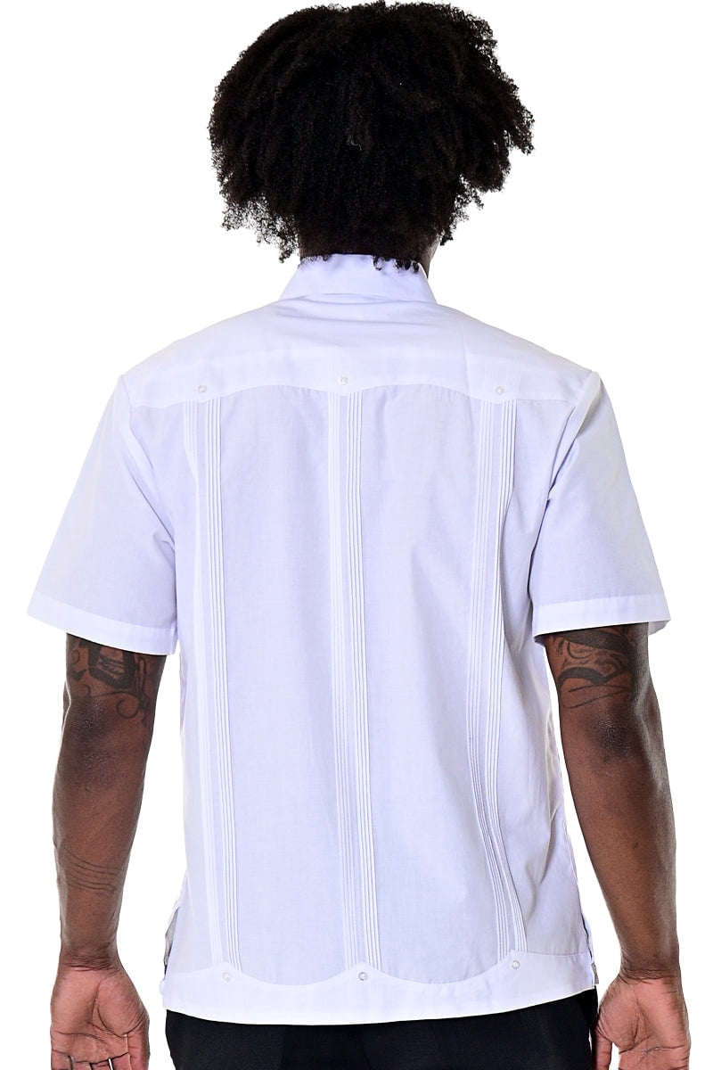 Guayabera Shirt for Men Short Sleeve Traditional 4 Pocket