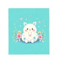 thumbnail image 4 of Cute Fluffy White Rabbit Flannel Blanket - Soft Cozy Durable Design with Colorful Flowers & Hearts for Sofa Travel Bed Chair, 4 of 7