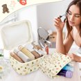 thumbnail image 4 of EEEkit 2Pcs Cotton Quilted Makeup Bags, Large Travel Toiletry Organizer for Women Girls, 4 of 6