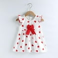 thumbnail image 2 of THDHVS Girls Summer Dresses, Dresses for Kids, Summer Girls' Stylish Princess Cotton Kid's Floral Thin Kid's Flying Sleeve Toddler Summer Outfit Red 4-5 Years, 2 of 3