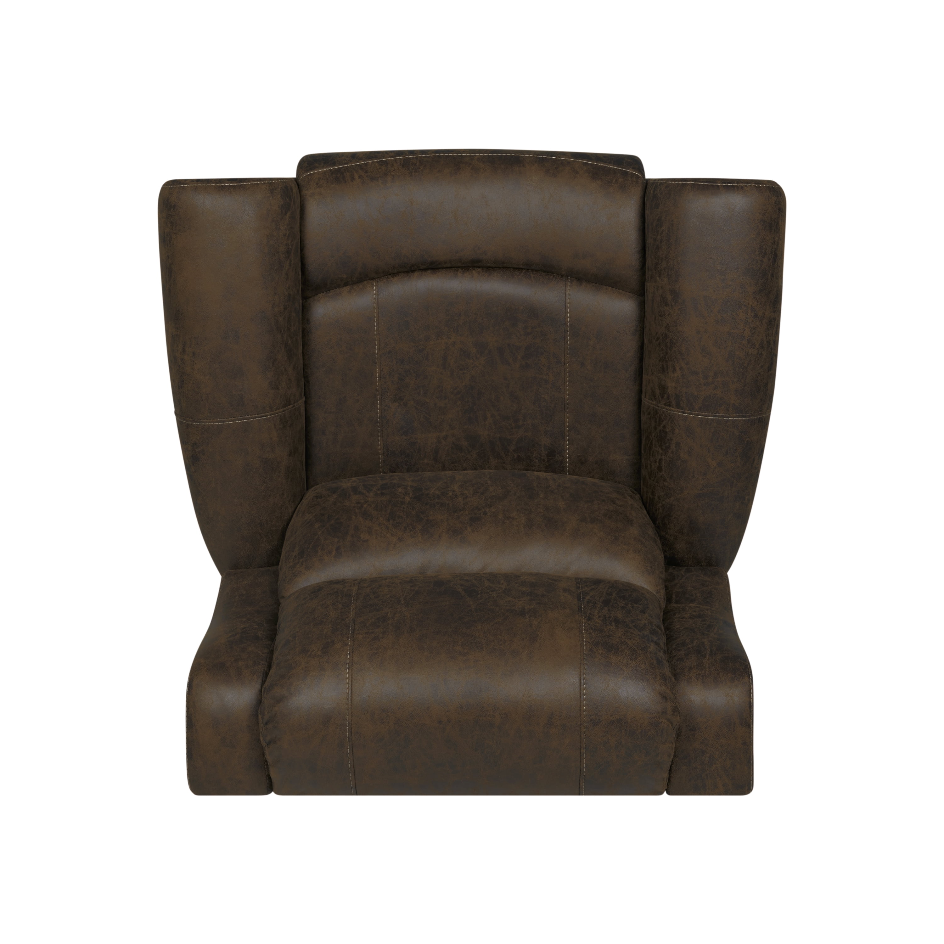 Homesvale Extra Large Rocker Recliner, Brown Distressed Faux Leather