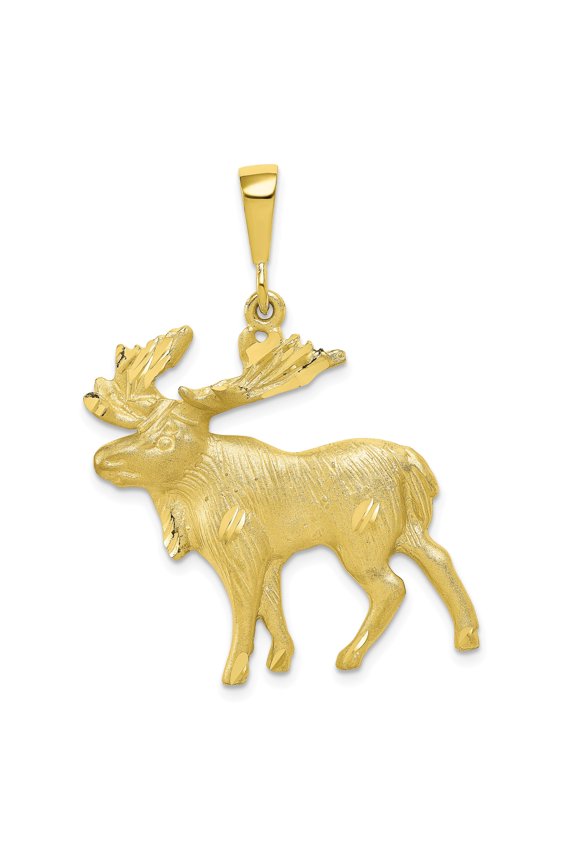 10k Moose Charm in 10k Yellow Gold