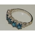 thumbnail image 4 of LBG British Made 10k White Gold Natural London Blue Topaz Womens Eternity Ring - 33 size options - Size 11, 4 of 8