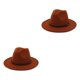 thumbnail image 4 of Qarigey Sombreros con hebilla de cinturón Vestido de color de invierno Elegantes gorras de ala ancha Cálida vaquero de lana Fiesta de boda al Rojo oscuro 58cm 2piezas, 4 of 6