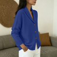 thumbnail image 4 of JULMCOMO Knit Cardigan Sweaters for Women Lapel Collar Button Down Loose Trendy Jacket Long Sleeve Casual Outfits Blue 2XL, 4 of 5