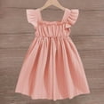 thumbnail image 5 of CYRBOKO Girls Casual Dresses, Summer Comfy A-line Flutter&nbsp;Sleeve Midi Dresses Pink Size 2-3 T, 5 of 6