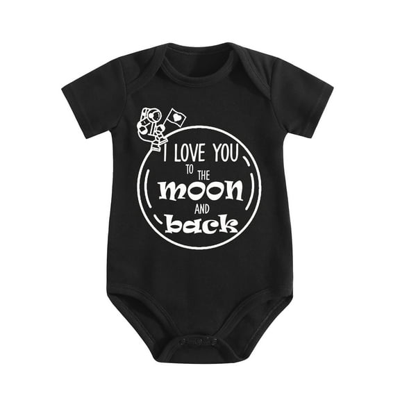 I Love You to The Moon And Back - Baby Clothes - Funny Newborn Bodysuit Outfits for Boys And Girls Black-style 3-6M
