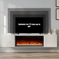 thumbnail image 5 of Boyel Living Floating Fireplace TV Stand, Wall Mounted TV Console w/ 36" Electric Fireplace, Living Room Storage Table, Modern Media Console for TVs Up to 80", White, 5 of 5