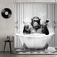 thumbnail image 1 of Newsely Divertida cortina de ducha de mono, 59.8 x 71.7 in, chimpancé en bañera, negro, blanco, animal, vida silvestre, niños, hombres, cortina de ducha, juego de baño, moderno, fresco, impermeable, a, 1 of 5