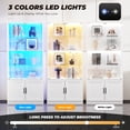 thumbnail image 3 of BROTTAR 67" Display Cabinet with Glass Doors, 4-Tier Curio Cabinet with 2 Removable Glass Shelves, Display Case with Storage Cabinet for Collectibles, White, 3 of 7