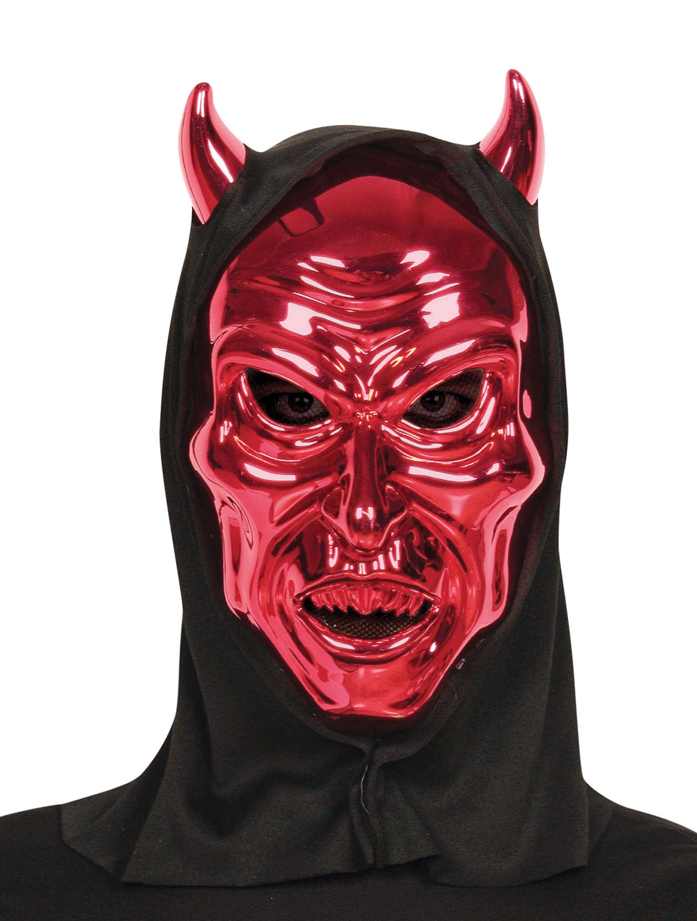 Veil Entertainment Creepy Metallic Devil With Shroud Mask, Red, One