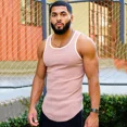 thumbnail image 4 of Youngla - Chaleco deportivo de verano para hombre, nuevo, de belleza, para correr al aire libre, informal, sin mangas, cruzado, camiseta de secado rápido, 4 of 5