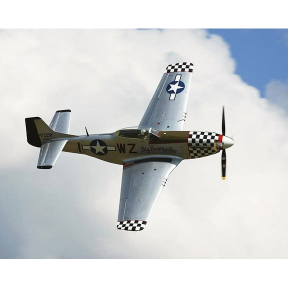 P-51 / P-51D Mustang Big Beautiful Doll Style -1 - 12x18 Inch Laminated Aviation Poster - Stunning Detail and Bold Colors