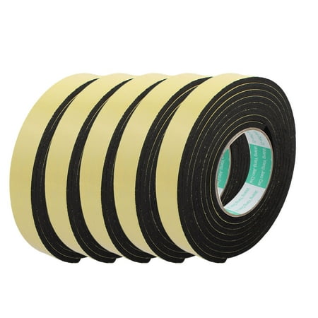 5pcs 3Meter 25mm x 5mm Single-side Adhesive Shockproof Sponge Foam Tape Yellow