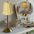 thumbnail image 2 of Darzheoy Cordless Boho Rattan Table lamp, Rechargeable Battery, Brightness Dimmable, Rattan Shade, for Bedside Restaurant Resort Hotel Dining Table, 2 of 8