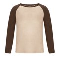 thumbnail image 3 of Ceisia Men's Color-Blocked Raglan Sleeve Crew Neck Long Sleeve T-Shirt Casual Top Khaki XXXL Gifts, 3 of 7