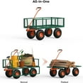 thumbnail image 3 of Riedhoff Steel Garden Cart with 10" Wheels, Heavy Duty, 500 LBS Capacity, Green & Orange, 3 of 7