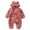 Pink, variant on lnmuld Kids One-piece Solid Color Baby Boys Cute Solid Long Sleeves Cartoon Bear Ears Footed Hooded Zipper Romper Warm Footie Jumpsuit Sleeper Pajamas Outfits Size:12-18 Months