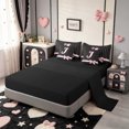 thumbnail image 3 of Manfei Initial Alphabet J Pattern 7-Piece Twin Bedding,Coquette Bowknot Bedding Comforter Set,Black Reversible, 3 of 7